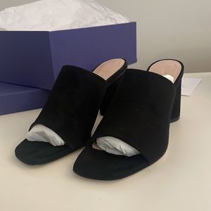 SW 7 chunky heel slides in suede